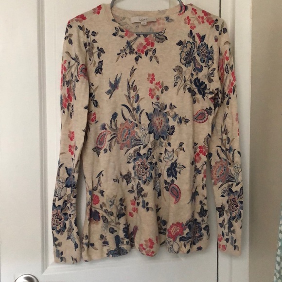 NWOT LOFT floral sweater - Picture 1 of 4